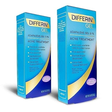 Differin Adapalene Gel 0.1% Acne Treatment, 45 gram, 180-day supply, 1.6 Ounce (Pack of 2)