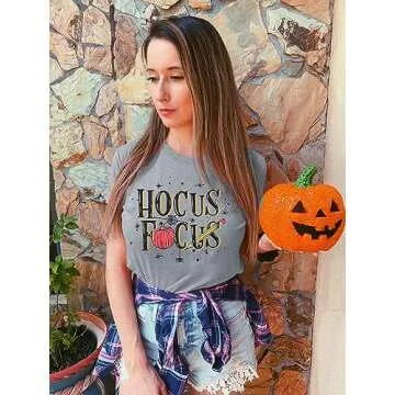 Funny Hocus Pocus T-Shirt for Halloween Women Short Sleeve