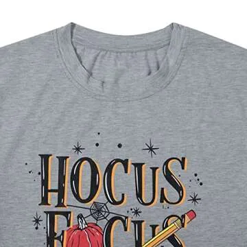Funny Hocus Pocus T-Shirt for Halloween Women Short Sleeve