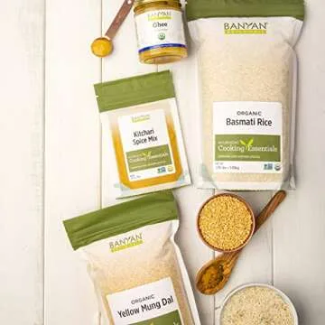 Banyan Botanicals Kitchari Kit – Organic Yellow Mung Dal, Basmati Rice, Kitchari Spice Mix & Ghee ...