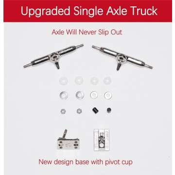 RACOFSB Pro Fingerboard 34mm Wooden Board Professional Finger Skateboard Trucks CNC Swirl Wheels (Death)