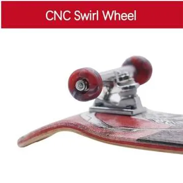 RACOFSB Pro Fingerboard 34mm Wooden Board Professional Finger Skateboard Trucks CNC Swirl Wheels (Death)