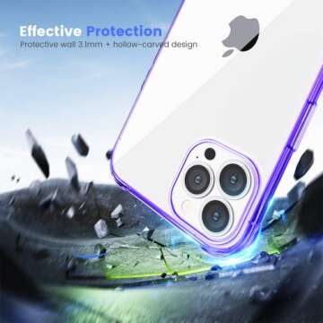 Mkeke Purple iPhone 13 Pro Case - Shockproof & Slim Fit