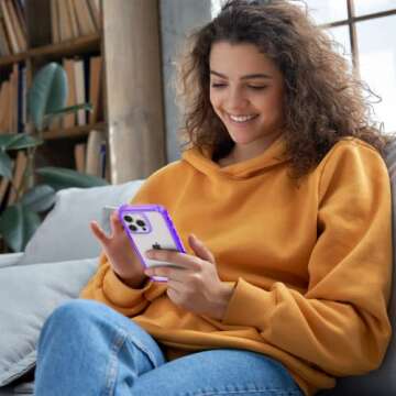 Mkeke Purple iPhone 13 Pro Case - Shockproof & Slim Fit