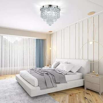 TISLYCO 5 Lights Mini Crystal Chandeliers Light for Elegant Home Decor