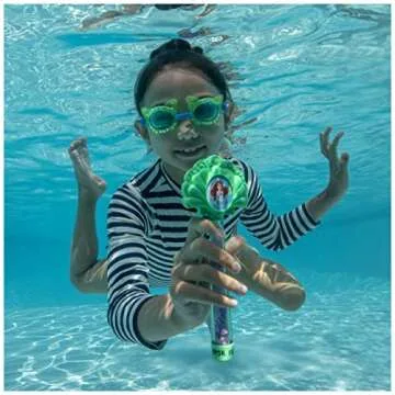 SwimWays Disney Princess Ariel Glitter Dive Wands Diving Toys 3 Pack, Bath Toys and Pool Party Supplies for Kids Ages 5 and Up, Styles May Vary