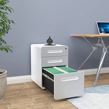 YITAHOME Stylish 3-Drawer Mobile File Cabinet for Home Office