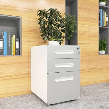 YITAHOME Stylish 3-Drawer Mobile File Cabinet for Home Office