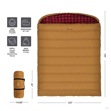 TETON Sports Double Sleeping Bag - Warmth for Family Camping