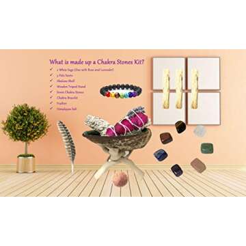 TOMOKO White Sage Smudge Product (Chakra Healing Kit), Healing, Purifying, Meditating, Incense & Cleansing!