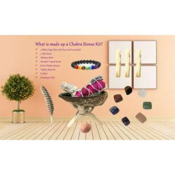 TOMOKO White Sage Smudge Product (Chakra Healing Kit), Healing, Purifying, Meditating, Incense & Cleansing!