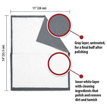 Pro Size Polishing Cleaning Cloth Pure Cotton Made in USA for Gold, Silver, and Platinum Jewelry, Eco Friendly Large Cleaner Cloth 11 x 14 in. Keeps Jewelry Clean and Shiny