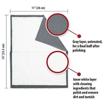 Pro Size Polishing Cleaning Cloth Pure Cotton Made in USA for Gold, Silver, and Platinum Jewelry, Eco Friendly Large Cleaner Cloth 11 x 14 in. Keeps Jewelry Clean and Shiny