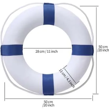 Lifebuoy Set 20Inch Life Preserver Ring and Water Floating Lifesaving Rope 98.7FT,Swim Foam Buoy,Swi...