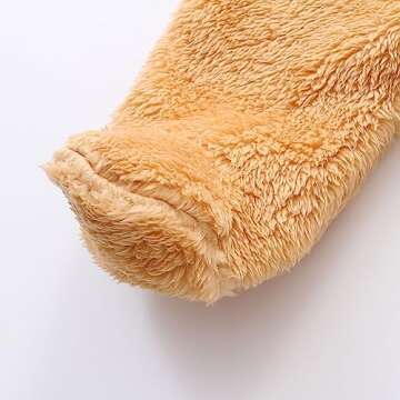 Baby Girls Onesies Jumpsuit Fleece Bunting Footed Snowsuit Soft Warm Winter Outfits for 3-6 Month infant Brown