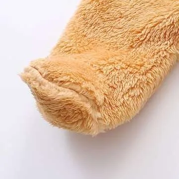 Baby Girls Onesies Jumpsuit Fleece Bunting Footed Snowsuit Soft Warm Winter Outfits for 3-6 Month infant Brown