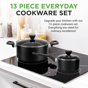 NutriChef 13-Piece Nonstick Cookware Set for All Cooks