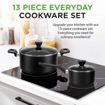 NutriChef 13-Piece Nonstick Cookware Set for All Cooks