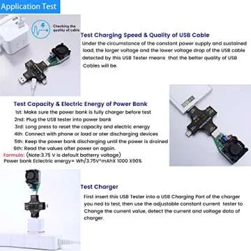 Eversame 2 in 1 Type C USB Tester Color Screen LCD Digital Multimeter, USB C Voltage Current Voltmeter Amp Volt Ammeter Detector USB Cable Charger Indicator DC3.6-30V/0-5.1A