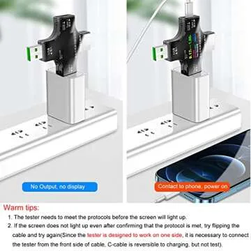 Eversame 2 in 1 Type C USB Tester Color Screen LCD Digital Multimeter, USB C Voltage Current Voltmeter Amp Volt Ammeter Detector USB Cable Charger Indicator DC3.6-30V/0-5.1A