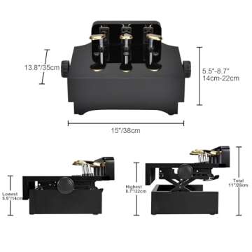 FILISITE Piano Pedal Extender for Kids, Solid Wood Adjustable Piano Foot Pedal Extender with 3 Pedal(Black)
