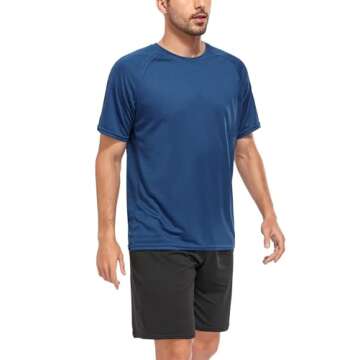 Kinglaman 5 Pack Mesh Workout Shirts for Men Dry Fit Gym Shirts Quick Dry Athletic Short Sleeve T-Shirt Moisture Wicking