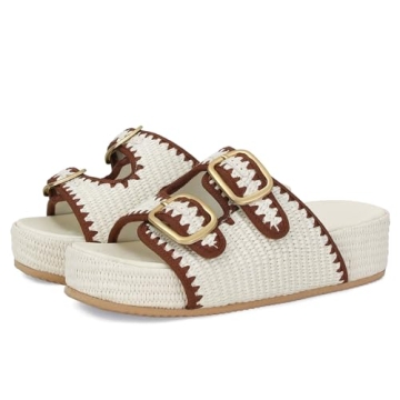 MICIFA Raffia Platform Sandals for Women, Wedges Summer Beach Sandals Comfortable Cute Woven Straw C...