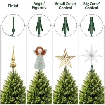 Universal Twist-On Christmas Tree Topper Holder for All Styles
