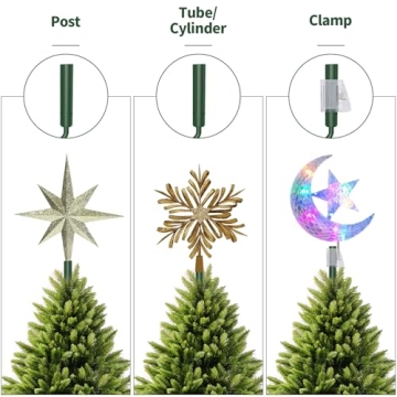 Universal Twist-On Christmas Tree Topper Holder for All Styles