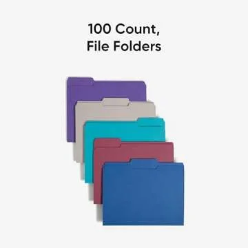 Smead Assorted Jewel Tone File Folders - 100 Count