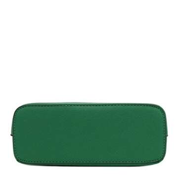 FashionPuzzle Saffiano Small Dome Crossbody Bag - Kelly Green