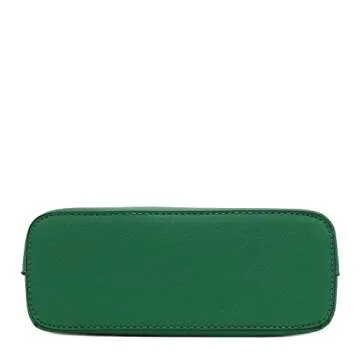 FashionPuzzle Saffiano Small Dome Crossbody Bag - Kelly Green