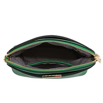 FashionPuzzle Saffiano Small Dome Crossbody Bag - Kelly Green