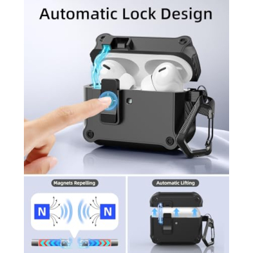 TiMOVO Case for AirPods Pro 3 with Secure Lock Clip