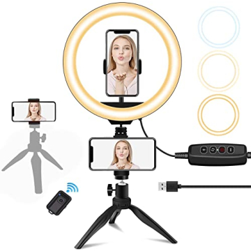 SUMCOO 10" Dimmable Selfie Ring Light for Makeup
