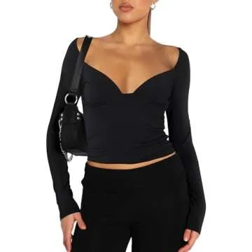 Stylish CSDAJIO Women's Deep V Neck Top for Comfy Wear