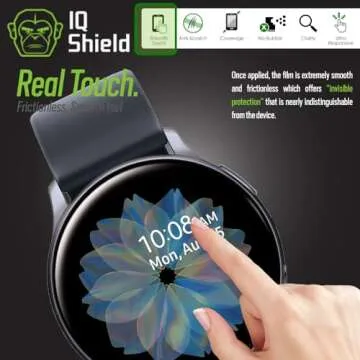 IQShield Screen Protector Compatible with Samsung Galaxy Watch Active2 (44mm, 2019)(6-Pack) LiquidSkin Anti-Bubble Clear TPU Film