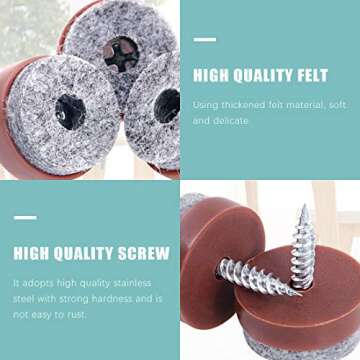 Swpeet 52Pcs 20mm Non Slip Furniture Felt Pads