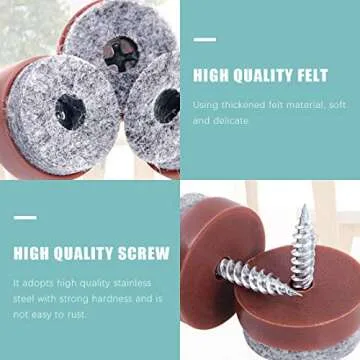 Swpeet 52Pcs 20mm Non Slip Furniture Felt Pads