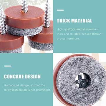 Swpeet 52Pcs 20mm Non Slip Furniture Felt Pads