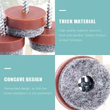 Swpeet 52Pcs 20mm Non Slip Furniture Felt Pads