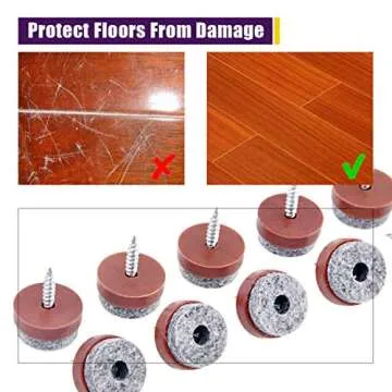 Swpeet 52Pcs 20mm Non Slip Furniture Felt Pads