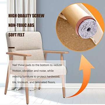 Swpeet 52Pcs 20mm Non Slip Furniture Felt Pads