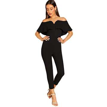 Elegant Off Shoulder Ruffle Jumpsuit for Women