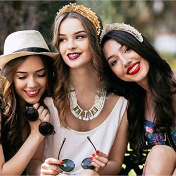 Pearl headbands for Women, 6 Pack Knot Velvet Headbands, Black Red Headbands with Pearl, Fashion Hair Bands Accessories