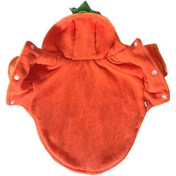 Mogoko Dog Cat Halloween Pumpkin Costume,Pet Cosplay Costumes,Puppy Warm Outfits Fleece Hoodie Animal Autumn Winter Clothes (XXL Size)