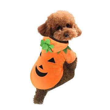 Mogoko Dog Cat Halloween Pumpkin Costume,Pet Cosplay Costumes,Puppy Warm Outfits Fleece Hoodie Animal Autumn Winter Clothes (XXL Size)