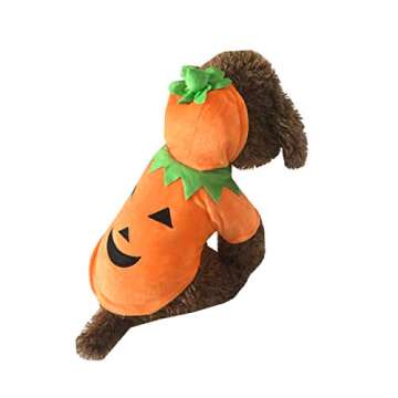 Mogoko Dog Cat Halloween Pumpkin Costume,Pet Cosplay Costumes,Puppy Warm Outfits Fleece Hoodie Animal Autumn Winter Clothes (XXL Size)