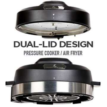 Emeril Everyday 6 QT Pressure Air Fryer, 5 Pc Accessory Pack, Silver