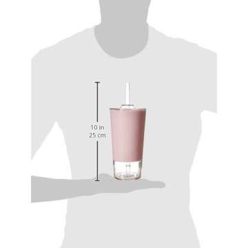 Ello Tidal Glass Tumbler with Straw, Cashmere Pink, 20 oz. (824-0431-075-6), 1 Count (Pack of 1)